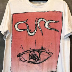 The Cure Healing Band Street Rock Vintage Retro Falling Shoulder Short Sleeve Trendy Heavy Texture T-shirt for Men