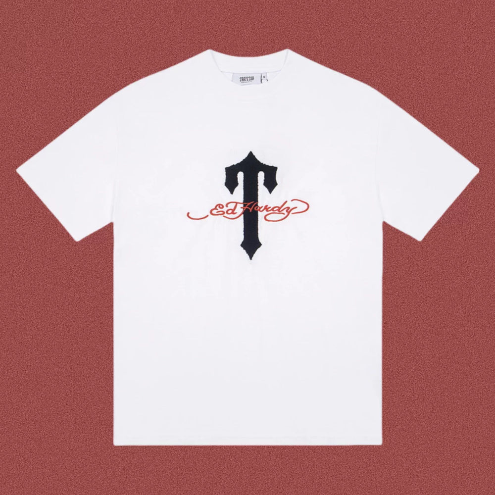 High version Trapstar American hip-hop T-shirt Edhard letter towel embroidery collaboration West Coast trendy short sleeved shirt