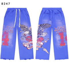 Vale Forever Valley Retro Printed High Street Trendy Casual Hoodie Pants Set (7)