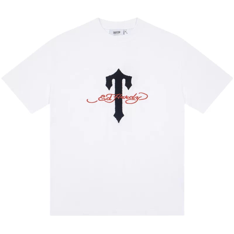 High version Trapstar American hip-hop T-shirt Edhard letter towel embroidery collaboration West Coast trendy short sleeved shirt