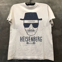 Breaking Bad American TV series classic Heisenberg sketch portrait oldschool trendy printed short sleeved men's and women's T-shirt cotton