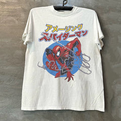 Spider Man Marvel Hero Spider Man Classic Movie Cotton Short Sleeve T-shirt Vintage Vintage Half Sleeve Trendy