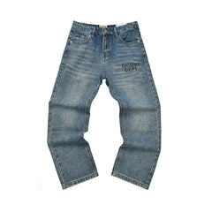 GALLERY DEPT Ink Splashing Graffiti Micro Horn Splicing Casual Loose Jeans Pants Men and Women Piercing Beggar (53)