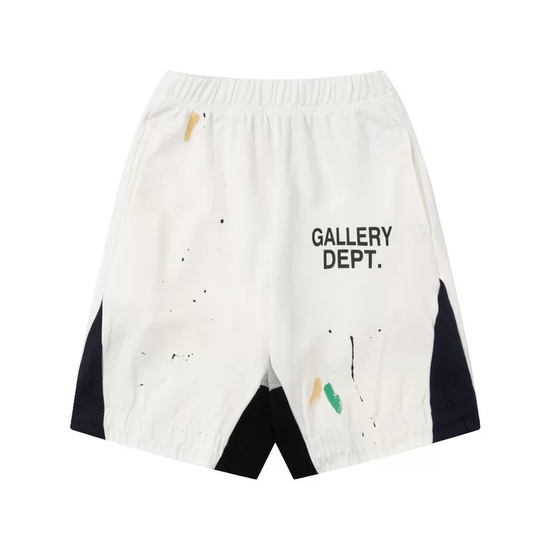 Correct version Gallery Dept FOG High Street Ink Splashing Splicing Hand Painted Graffiti Loose Shorts Men's and Women's Pants