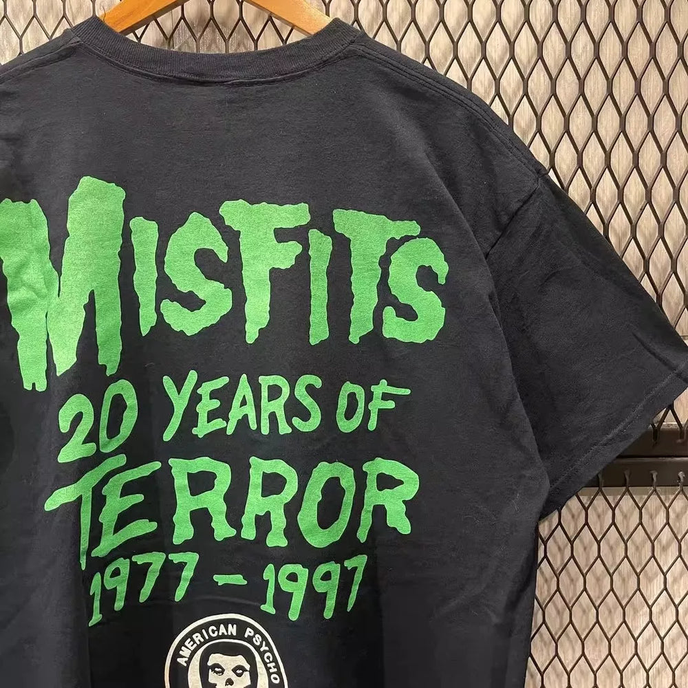 The Misfits, a band that doesn't adapt to the local environment, high street rock, punk, punk, skull, high-end short sleeved men's and women's T-shirts