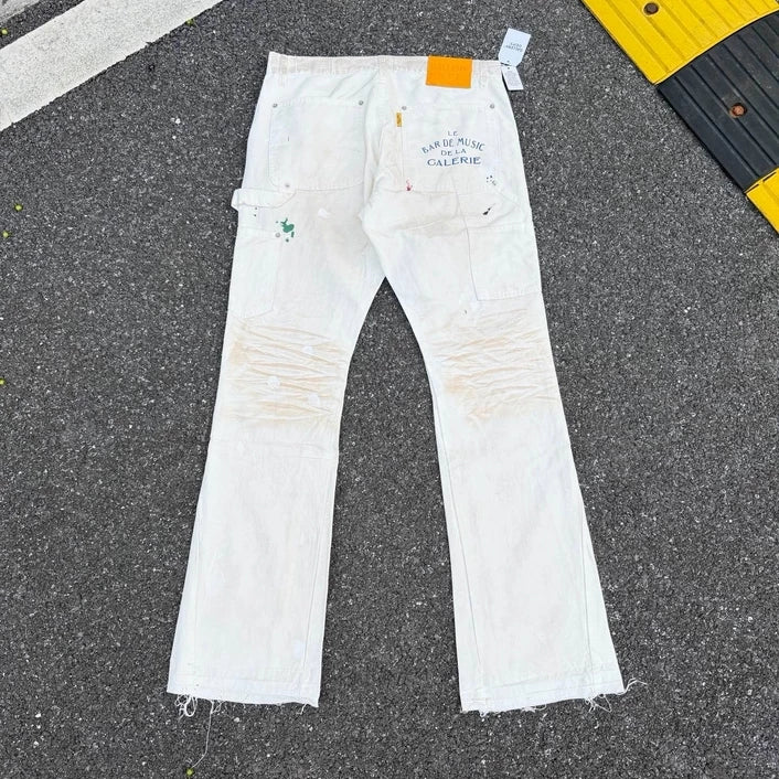 GALLERY DEPT. Dirty patchwork, splashed ink, hand-painted graffiti, washed water, worn out, damaged, micro pull casual workwear pants