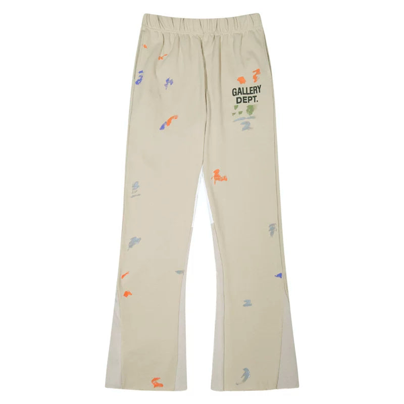 GALLERY DEPT Street Hip Hop Style Men's Inkjet Graffiti Loose Wide Leg Micro Horn Splicing Pants