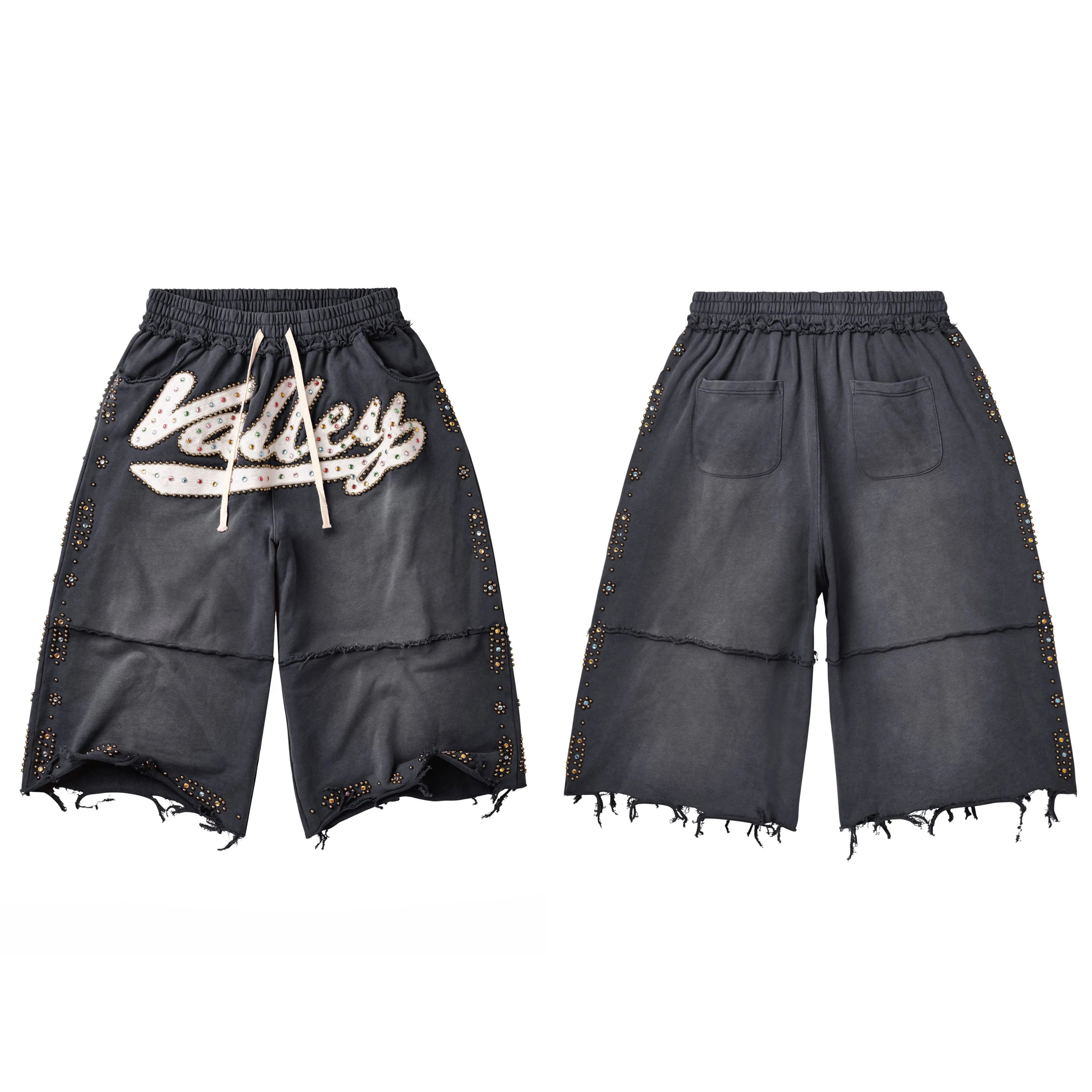 Vale Forever Skittles Shorts「烫钻字母假两件短裤」