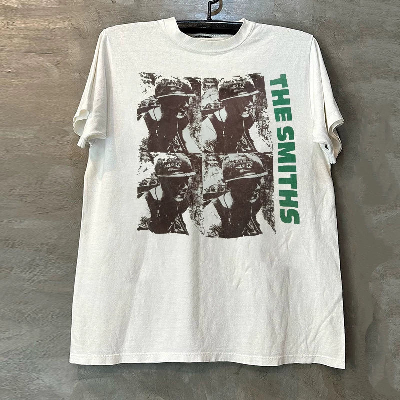 The Smiths British Smith short-sleeved T-shirt American street vintage men -point sleeves
