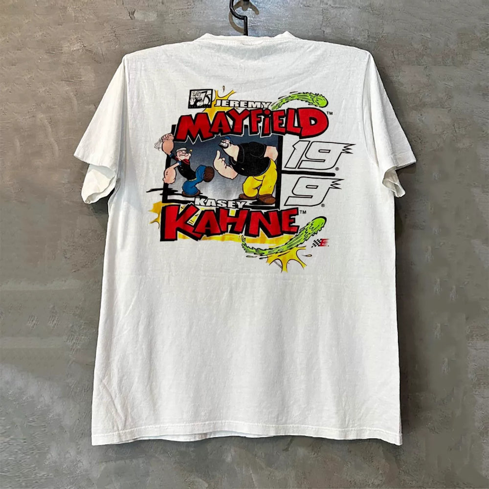 Popeye the Sailor Popeye classic manga cec American small collar short sleeved T-shirt trendy