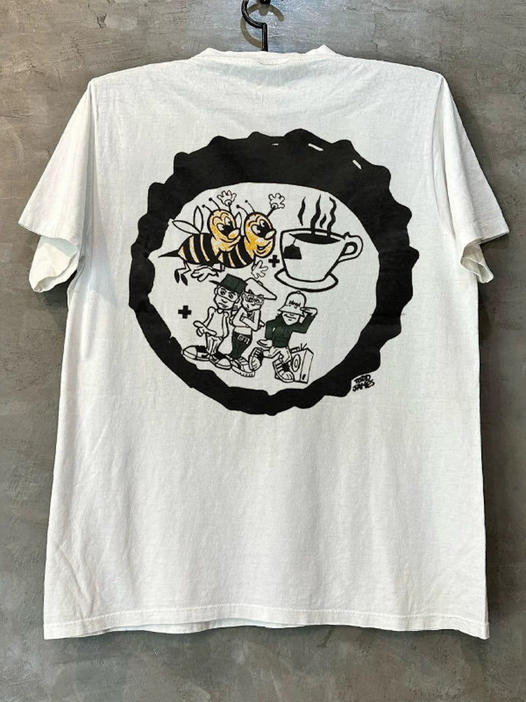 Beastie Boys High Street Vibe Portrait Retro Printed Short Sleeve Men's and Women's Pure Cotton T-shirt