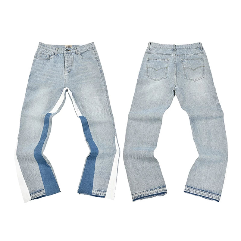 GALLERY DEPT Ink Splashing Graffiti Micro Horn Splicing Casual Loose Jeans Pants Men and Women Piercing Beggar (20)