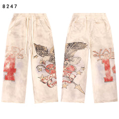 Vale Forever Valley Retro Printed High Street Trendy Casual Hoodie Pants Set (7)