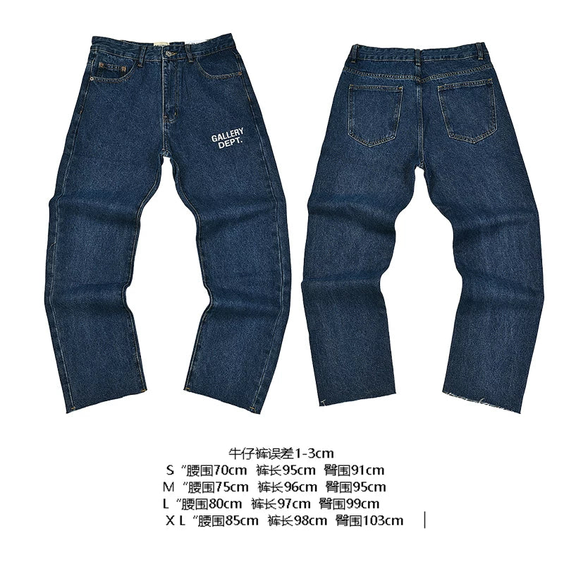 GALLERY DEPT Ink Splashing Graffiti Micro Horn Splicing Casual Loose Jeans Pants Men and Women Piercing Beggar (20)