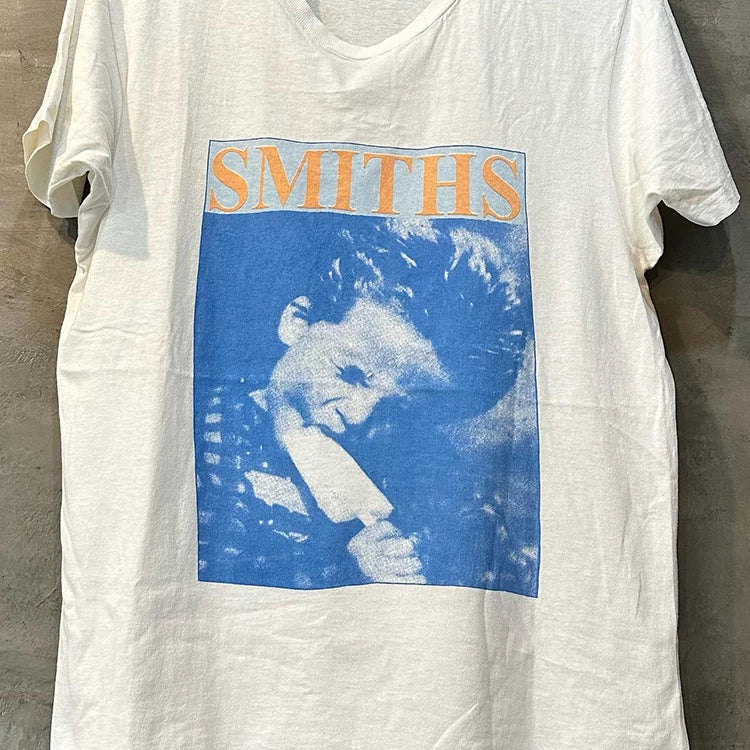 The Smiths band's European and American high street Vibe rock style pure cotton texture short sleeved men's and women's T-shirt trend