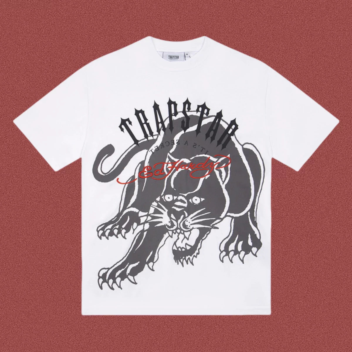 High version Trapstar collaboration Edhard Tiger limited edition American hip-hop T-shirt with letter embroidery and high street short sleeved trend