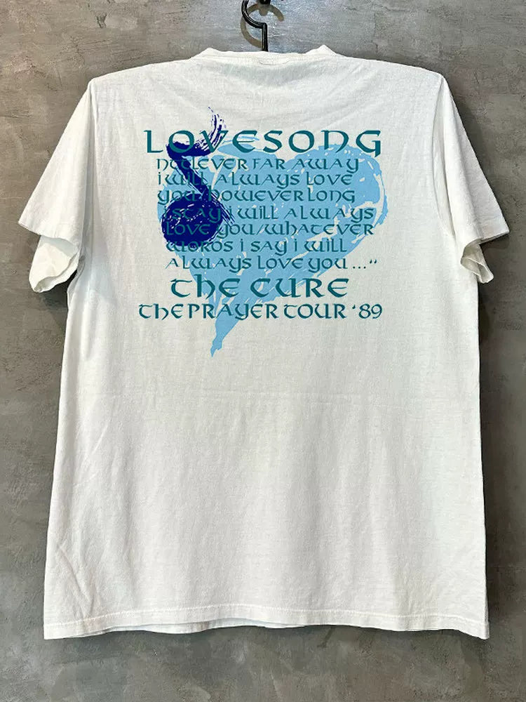 The Cure Treatment Rock Band Abstract Design Short Sleeve T-shirt Rapcore American Small Collar Half Sleeve Trendy
