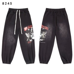 Vale Forever Valley Retro Printed High Street Trendy Casual Hoodie Pants Set (13)