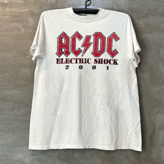 ACDC乐队老牌金属hiphop嘻哈复古简约字母街舞短袖男女圆领T恤棉