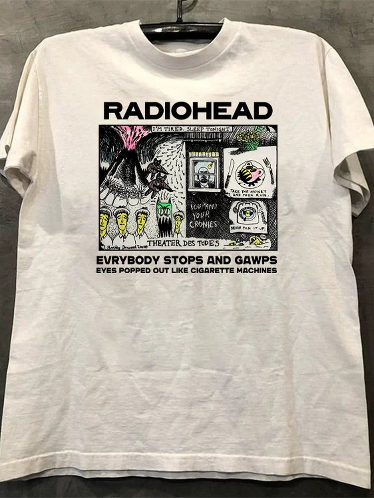 Radiohead Radio Commander British rock band vintage high street vintage men's and women's trendy short sleeved T-shirt