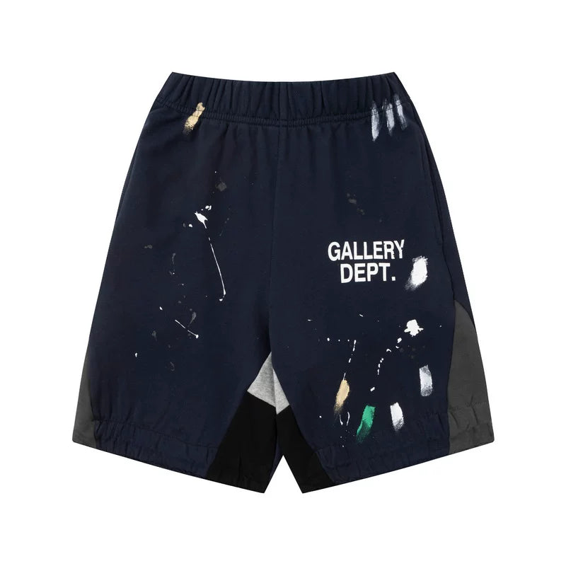 Correct version Gallery Dept FOG High Street Ink Splashing Splicing Hand Painted Graffiti Loose Shorts Men's and Women's Pants
