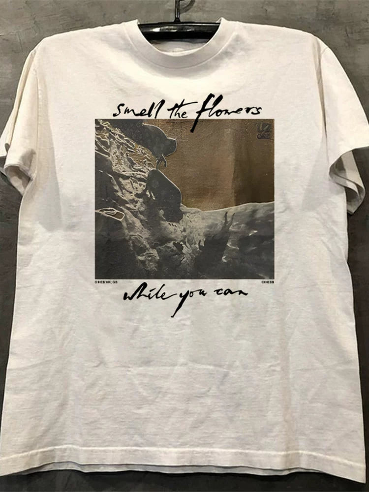 U2 band Ireland high street rock cityboy heavy pure cotton short-sleeved retro textured men and women small neckline T-shirt