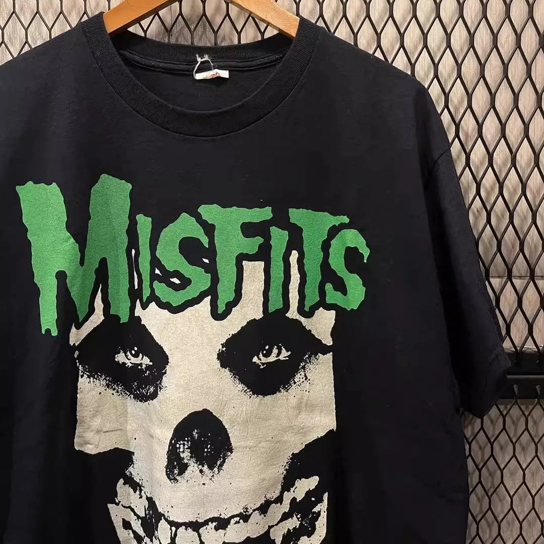 The Misfits, a band that doesn't adapt to the local environment, high street rock, punk, punk, skull, high-end short sleeved men's and women's T-shirts
