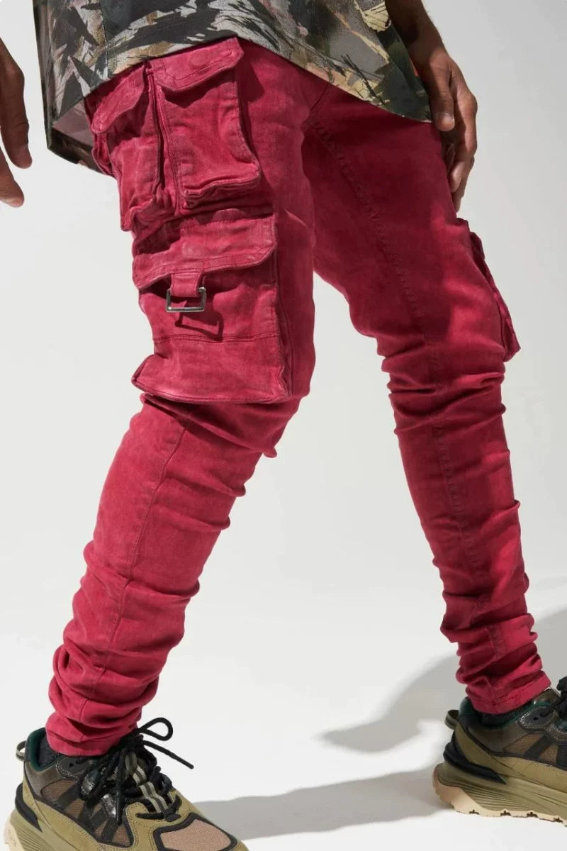 American style skinny washed denim jeans with slim fit and small feet, slightly elastic denim pants for autumn men's wear