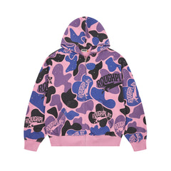 Pink Camo Zip Hoodie