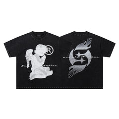 Praying Cherub Studded Tee