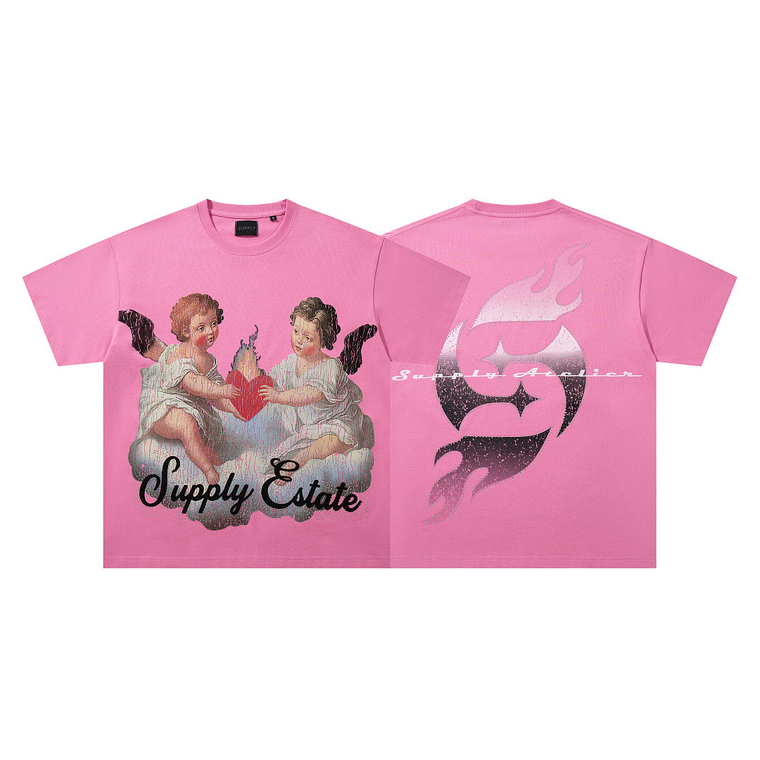 Twin Cherub Flaming Heart Tee