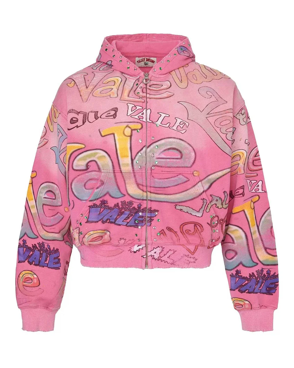 Vale Forever Spearmint Zip Up Hoodie Green pink