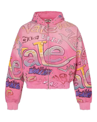 Vale Forever Spearmint Zip Up Hoodie Green pink