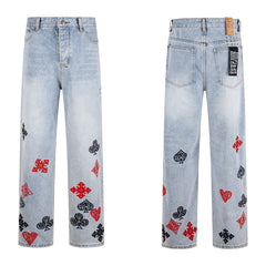 Playing Card Wide Leg Jeans