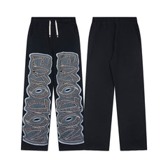 Rhinestone Letter Sweatpants