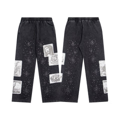 Rhinestone Wide Leg Sweatpants