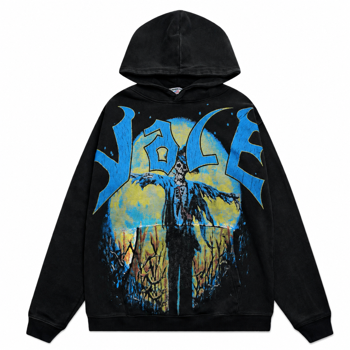 Vale Forever Scarecrow & Full Moon Graphic Vintage Wash Hoodie