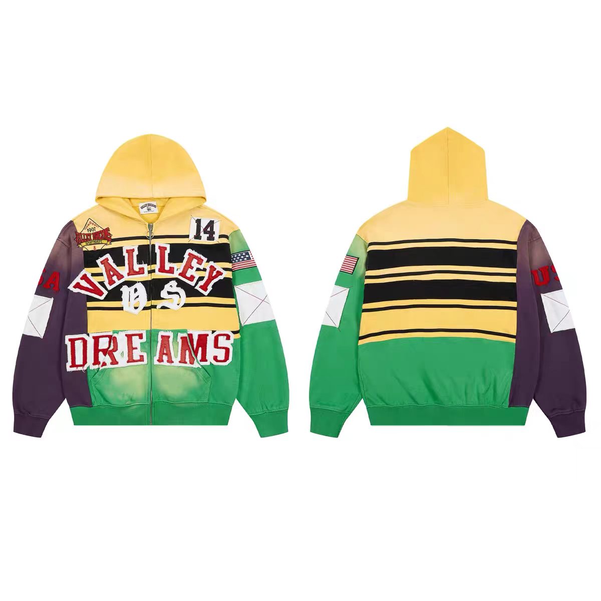 Vale Forever Valley Dreams Flag Zip-Up Hoodie