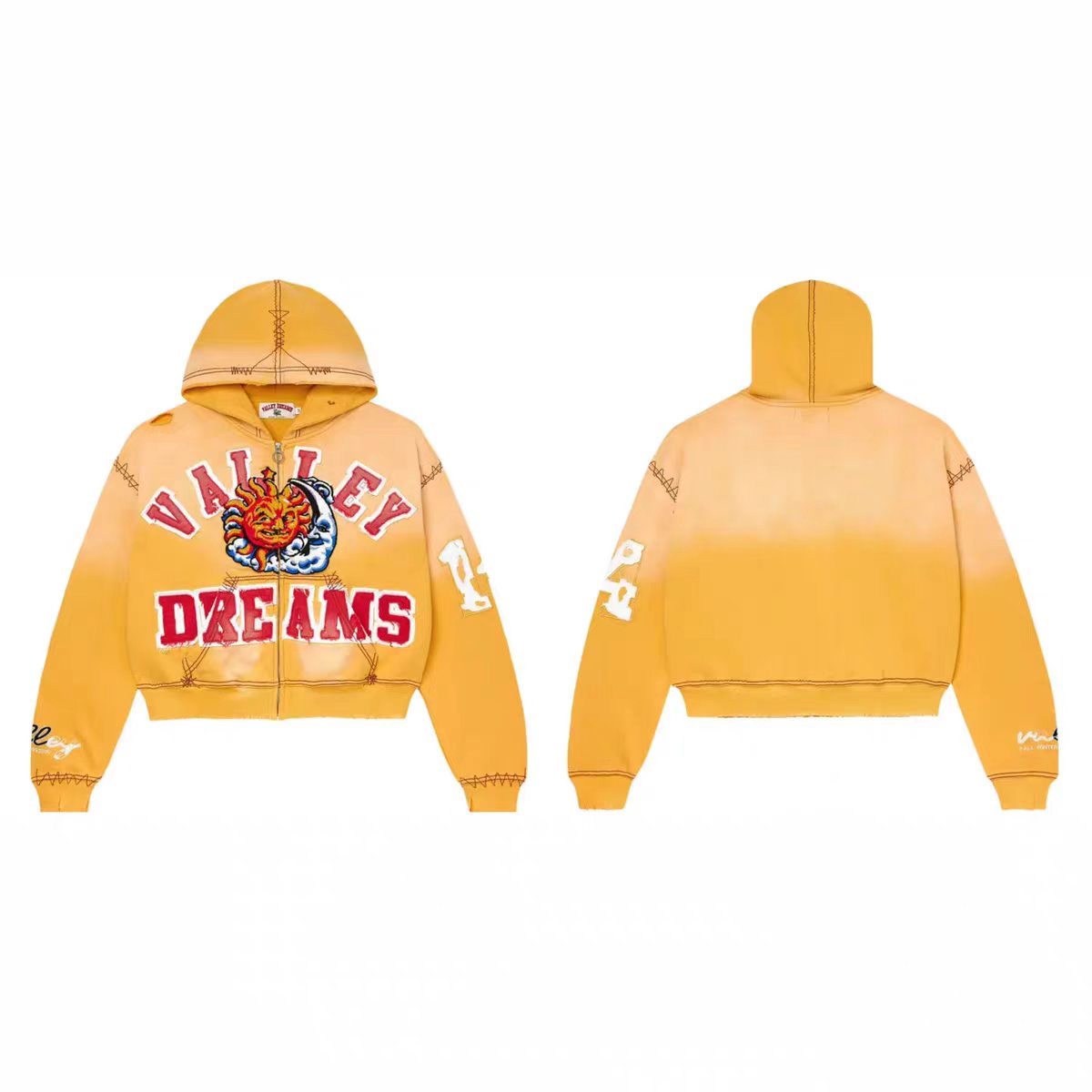 Vale Valley Dreams Sun Wave Yellow Hoodie