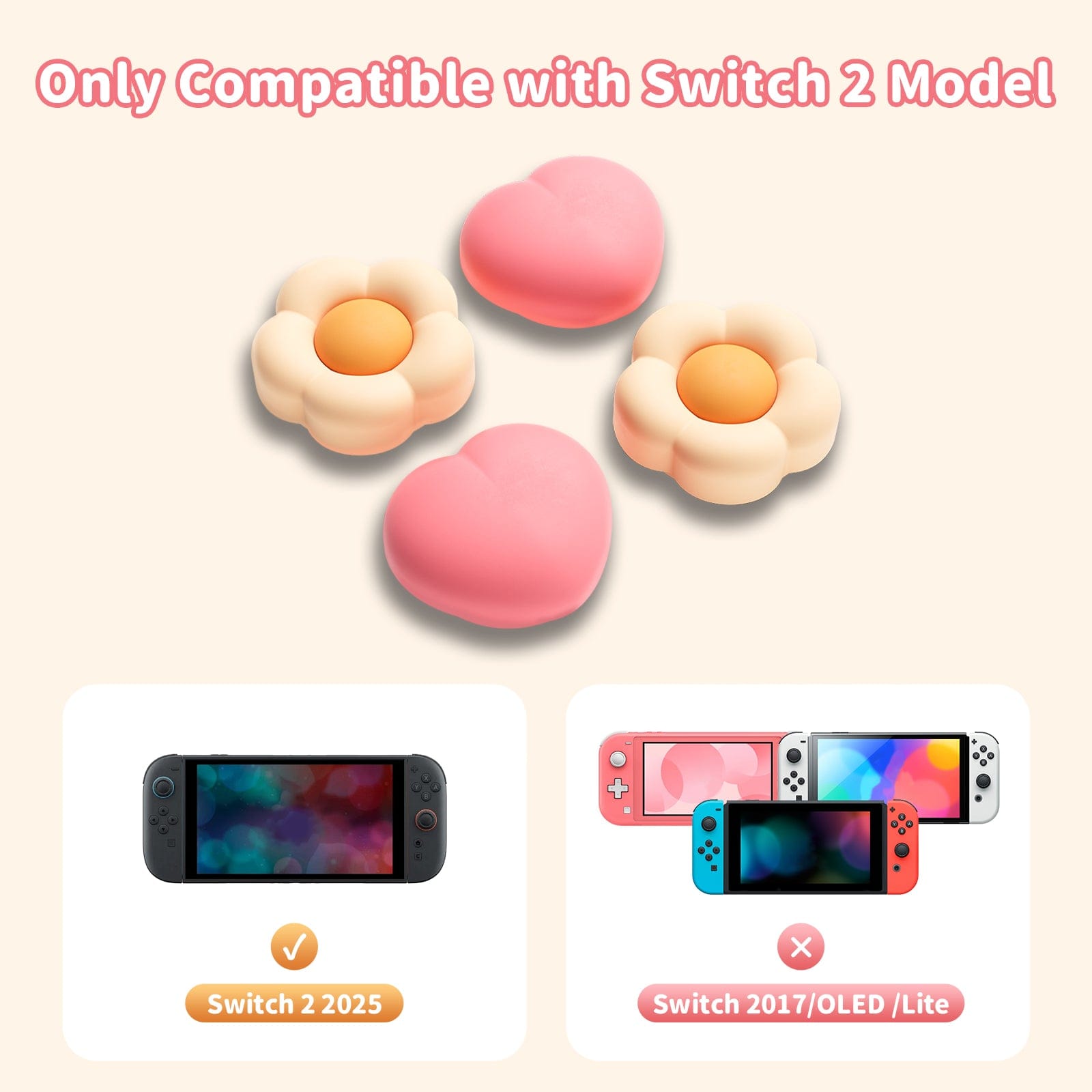 GeekShare Flower-Heart Thumb Grips
